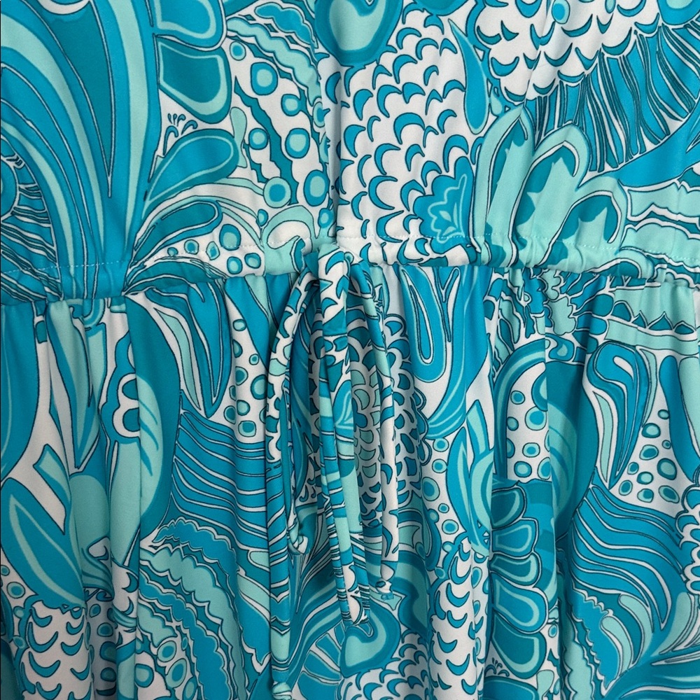 Jude Connally aqua blue and White Sleeveless Dress - Picture 4 of 7